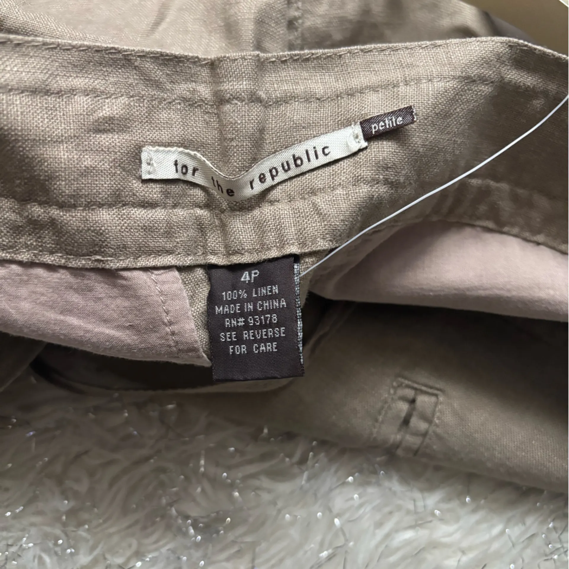 For The Republic Khaki Cargo Linen Mini Skirt Size 4Petite - Image 4