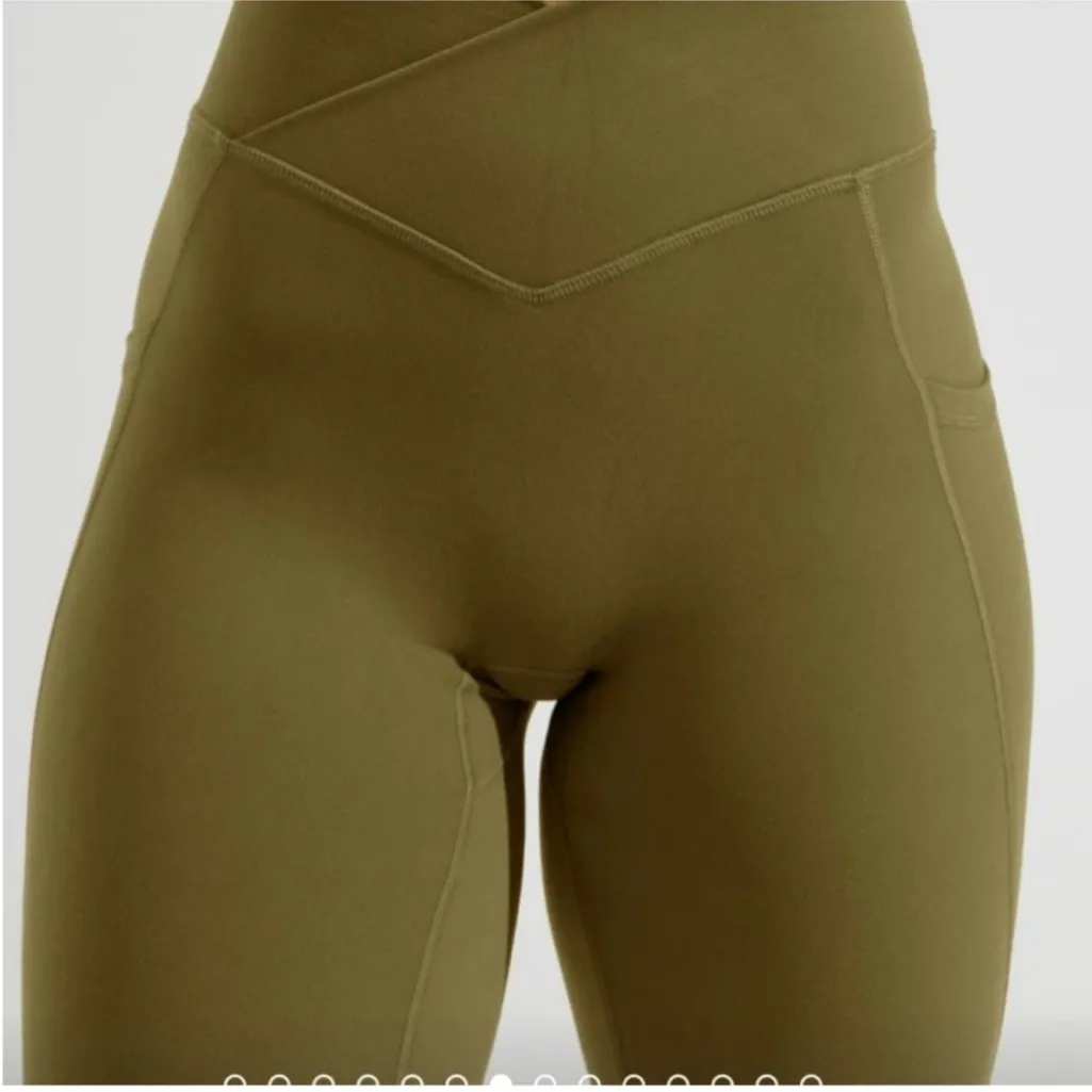 BUFFBUNNY Monarch High Rise Leggings – Olive Green | Size Medium - Image 5