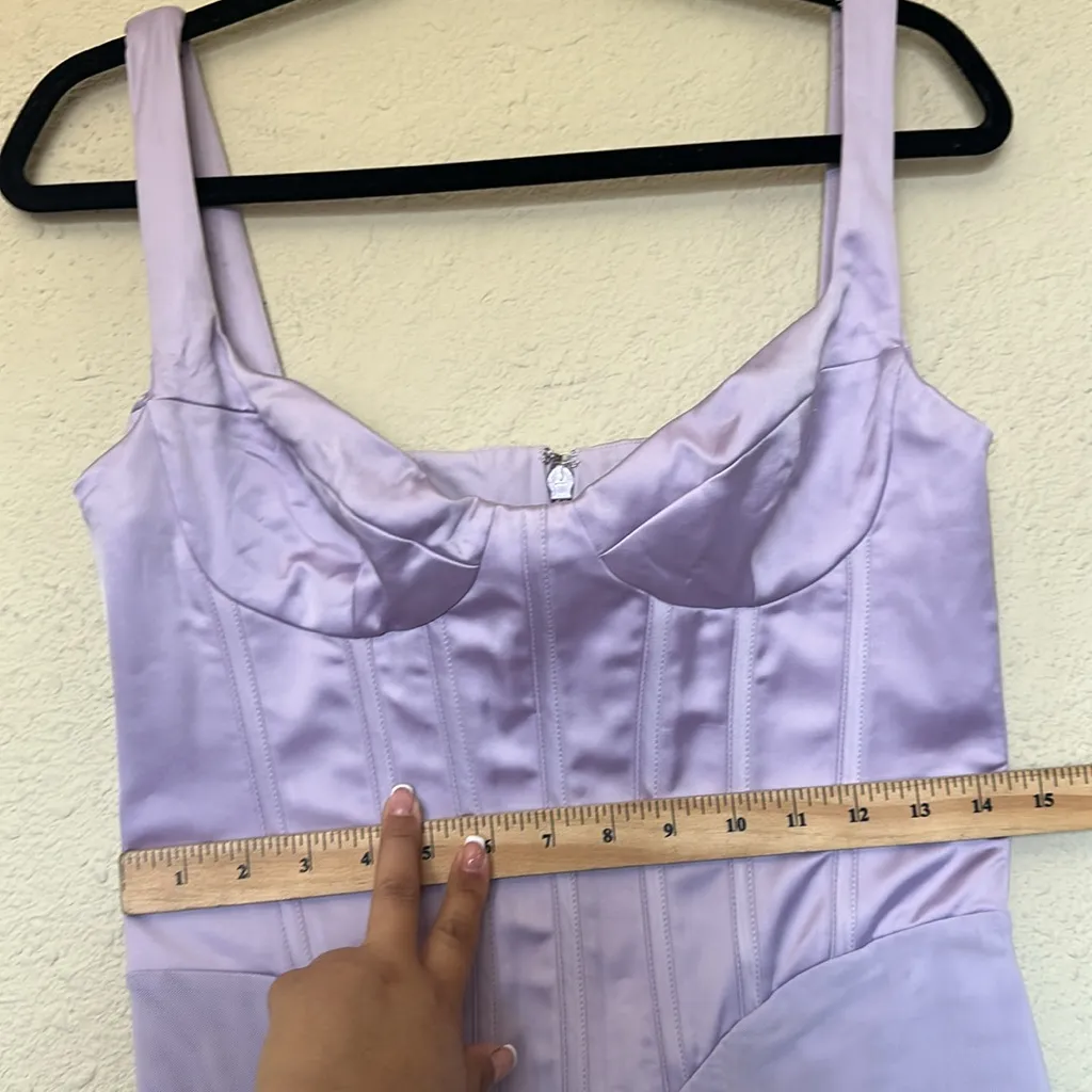 HOUSE OF CB  'Breeze' Orchid Satin Corset Maxi Dress NWOT size‎ M - Image 8