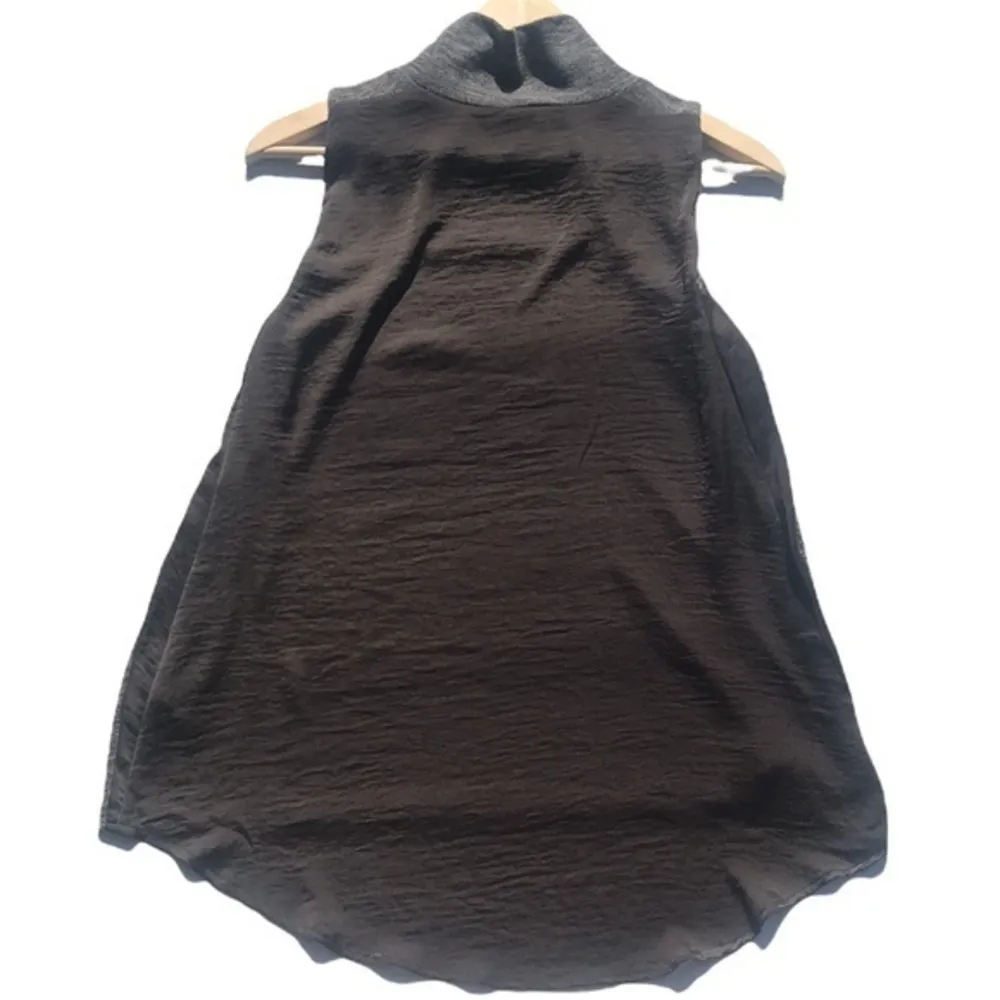 +503 by 3Stones Mock Turtleneck Athleisure Mixed Media Sleeveless Top Brown - Image 9