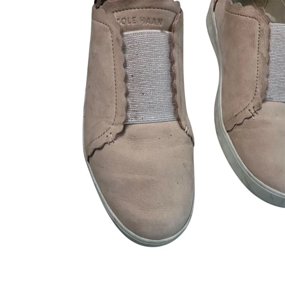 Cole Haan Women's Beige Pink Hue Slip-On Sneakers Size 10 Scallop Casual Shoes - Image 6