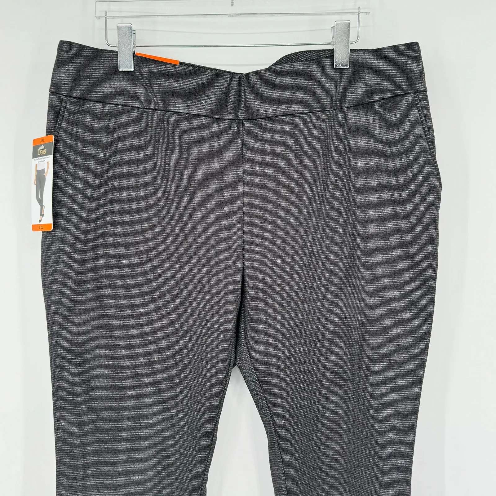 Dalia pants XXL pull on skinny ponte tummy control stretch mid rise gray NEW - Image 2