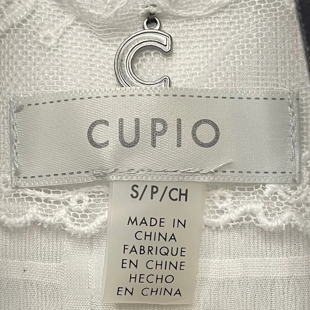 cupio  White Blouse With Black Bow Size Small - Image 5