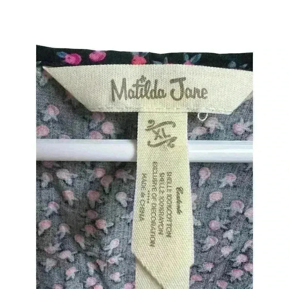 Matilda Jane Eyelet Snow Globe Tunic Top White Floral Cotton XL - Image 3