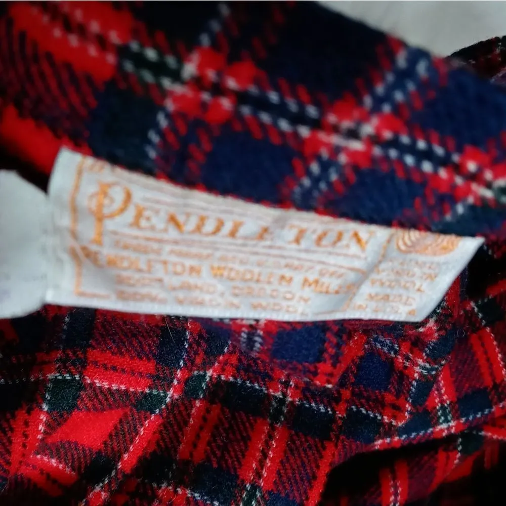 Vintage Pendleton plaid wool wrap skirt - Image 5