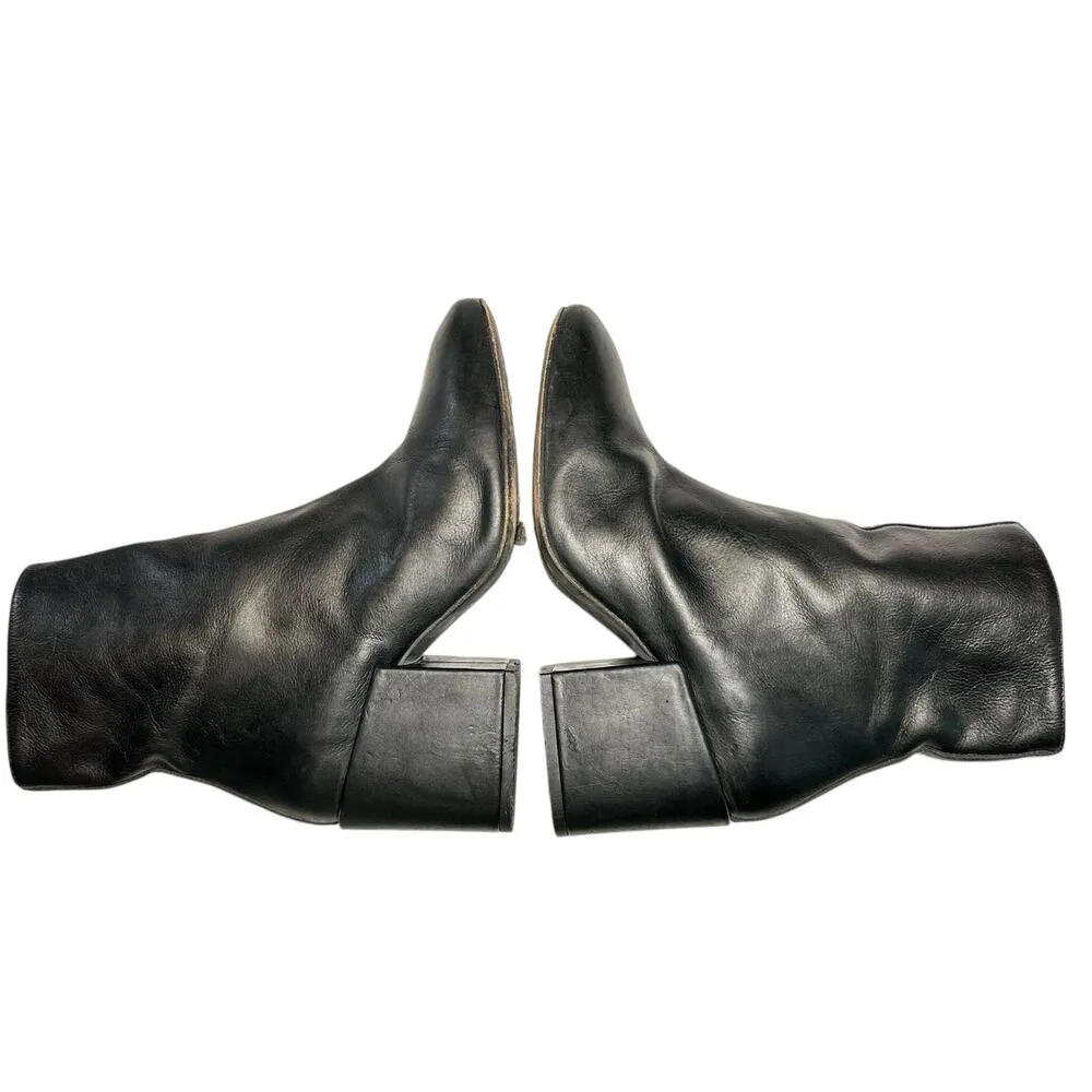 Free People Nicola Leather Square Toed Ankle Zip Block Heeled Boot Black 36 US 6 - Image 6