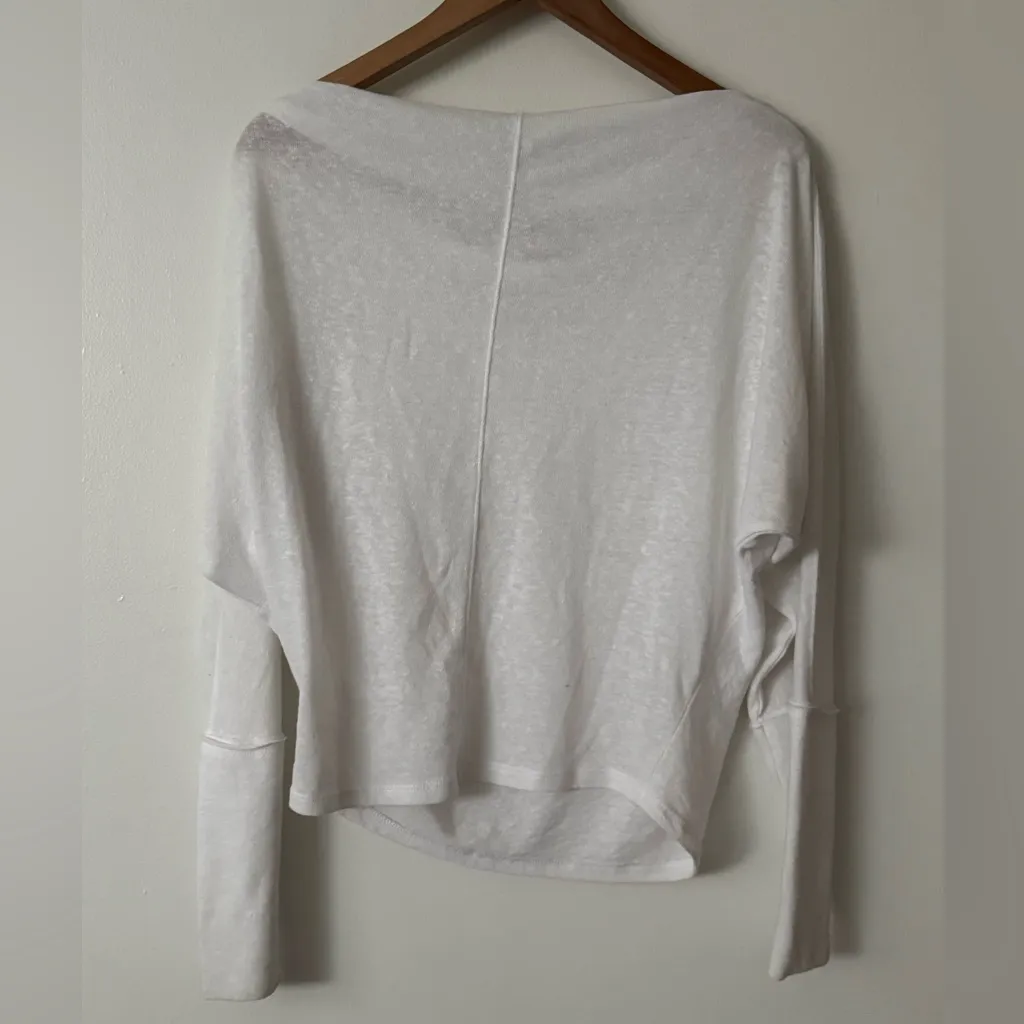 We the Free S Skyline Off-The-Shoulder Thermal Long Sleeve Sweater in White - Image 6