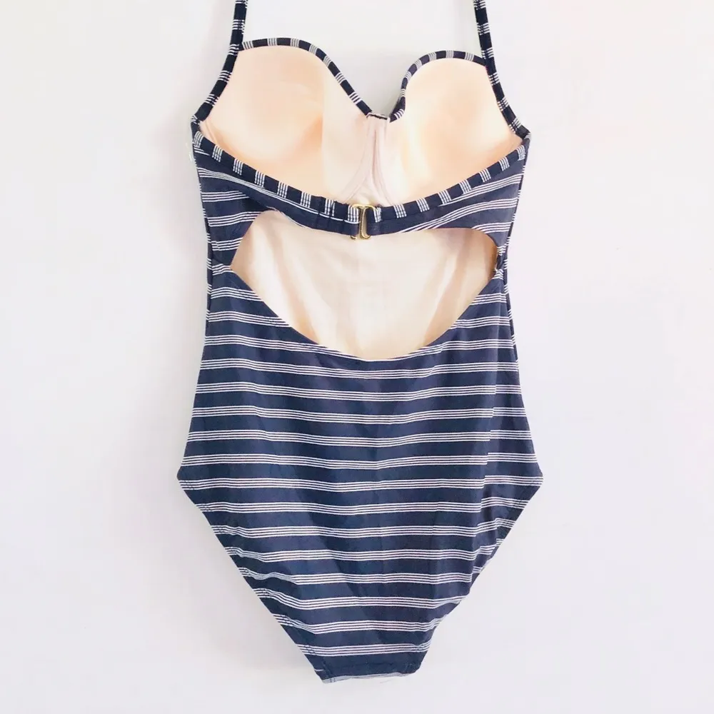 Merona Swimsuit S One Piece Stripe Vintage Inspired Retro Pinup Girl Vacation - Image 6