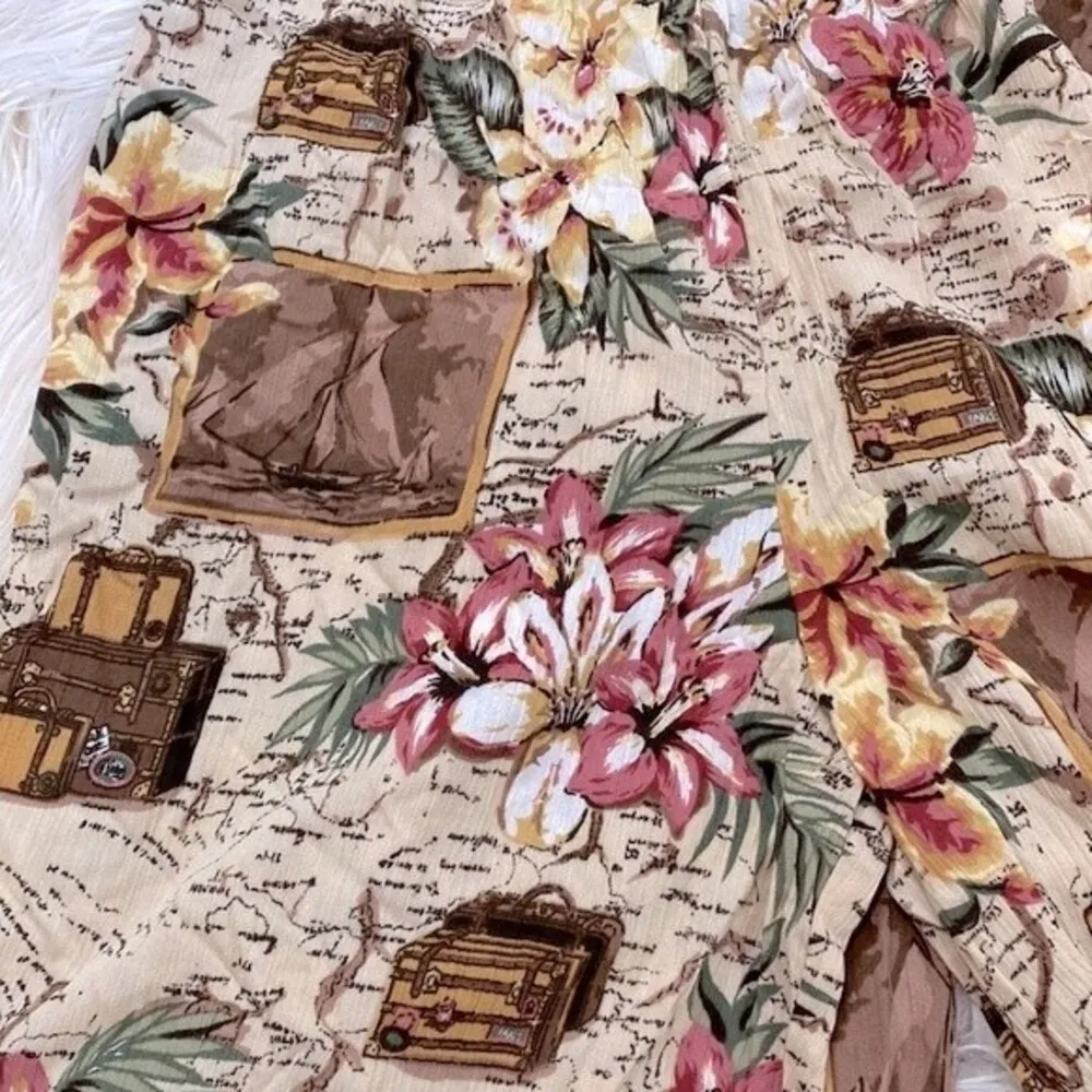 Vintage fun travel print koolait shorts deadstock new with tags Brown Size M - Image 7