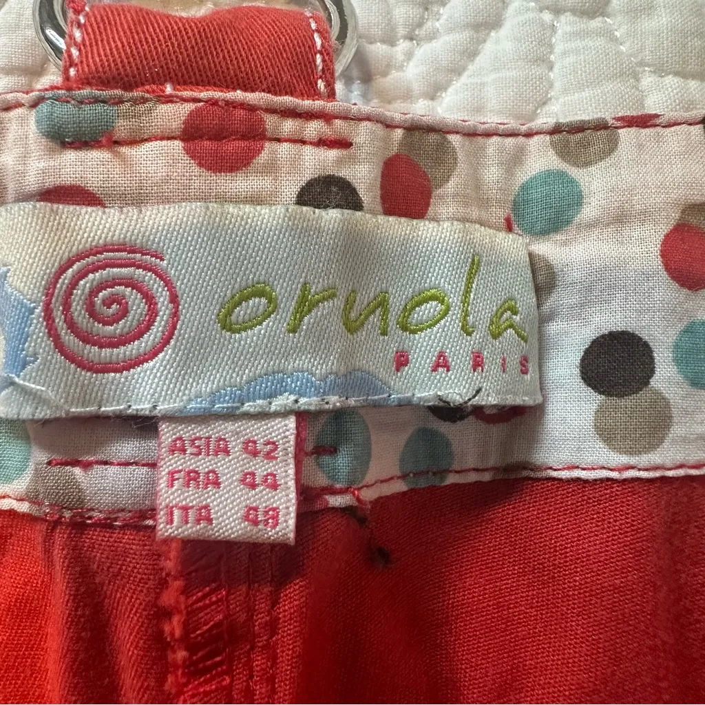 Oruola Wide Leg Low Rise Pants. Size: 32. Color: Orange. Orange - Image 5