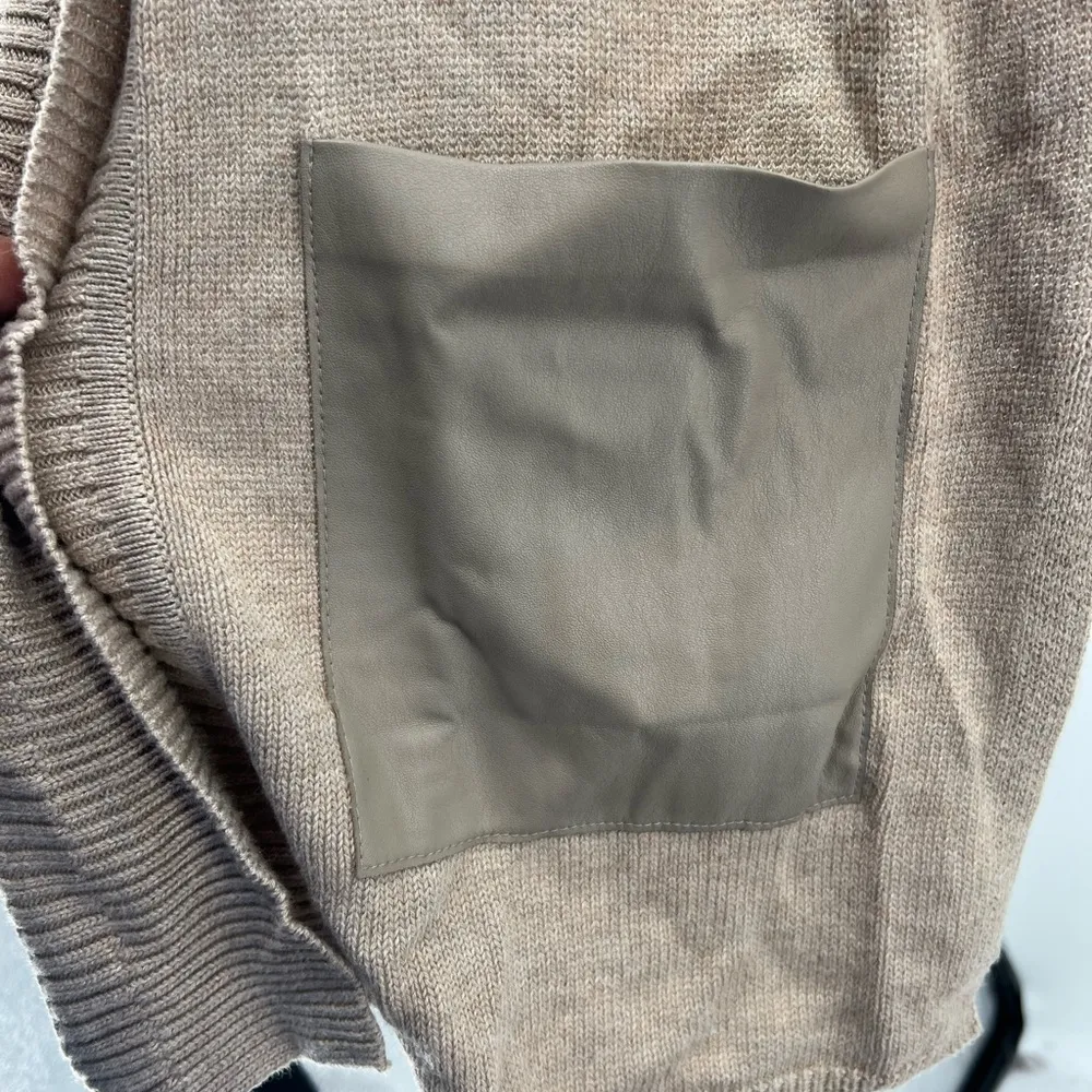 Chico’s long line open front cardigan vest sleeveless tan neutral M cotton fall - Image 8