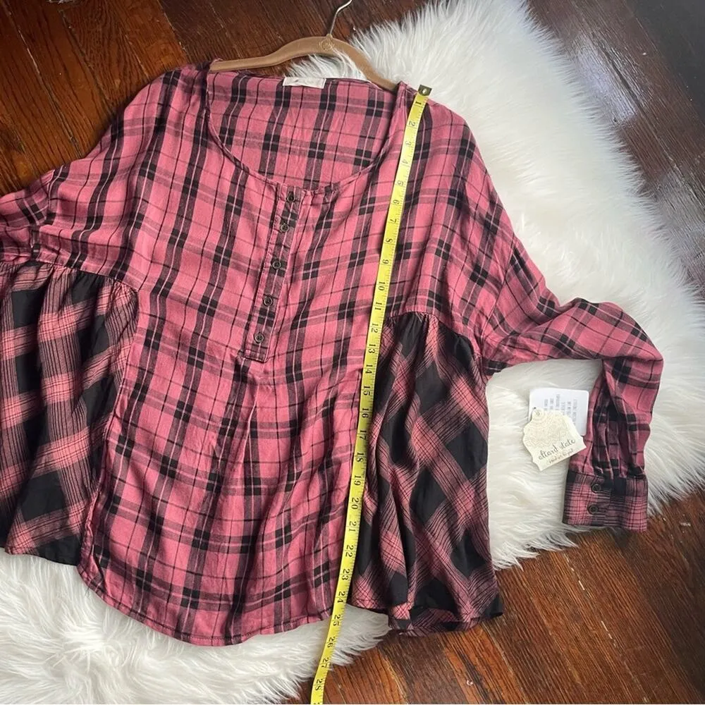 Altar’d State Rose Purple Flowy Plaid Top NWT - Image 7