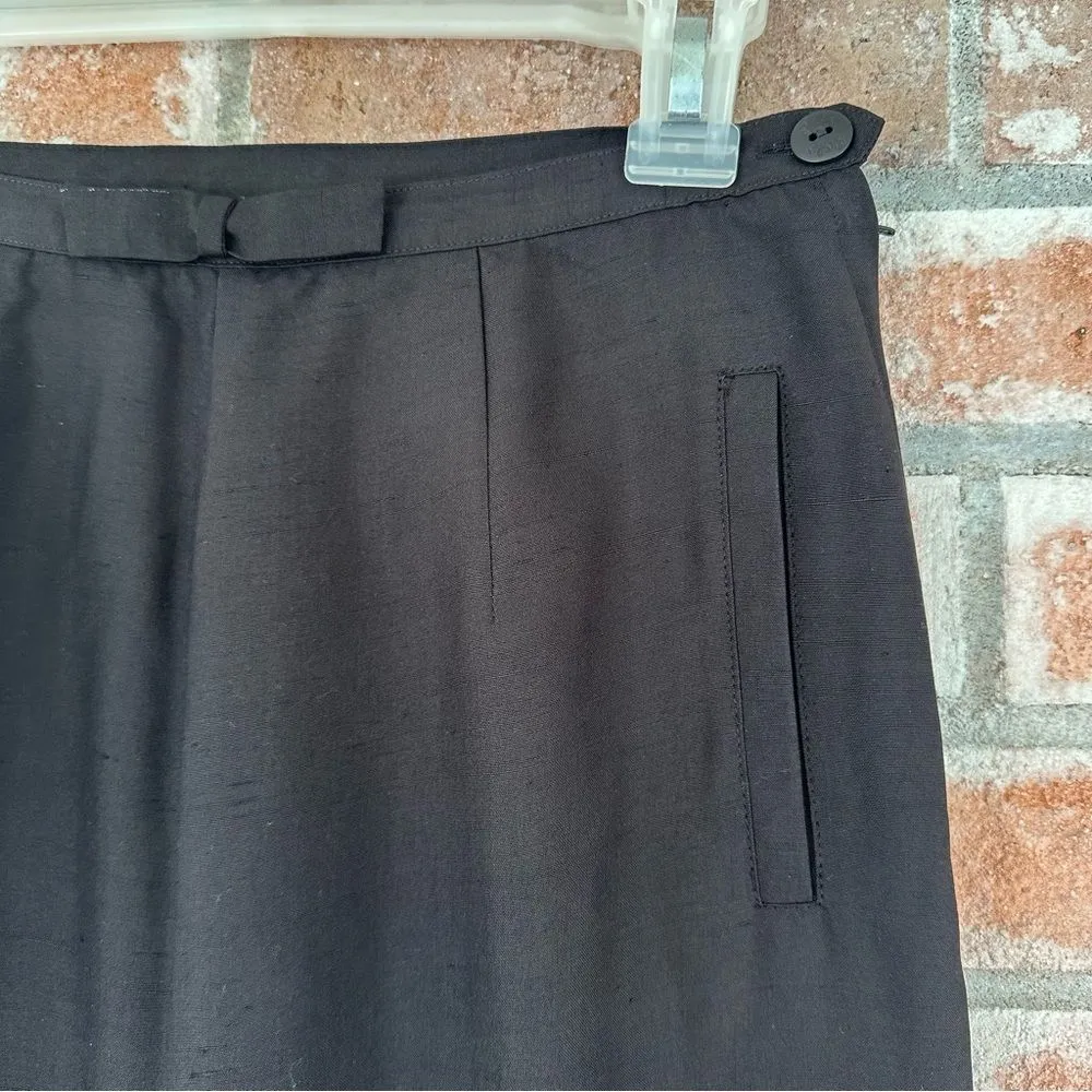 Lilly Pulitzer Vintage 100% Silk Trousers Dress Pants Women’s 4 Black - Image 4