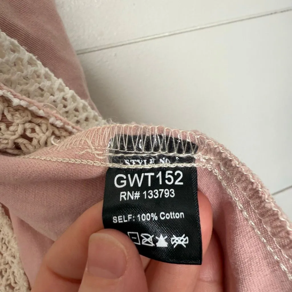 Pol Women’s Medium Pink Boho Vest Patchwork Unique - Image 3