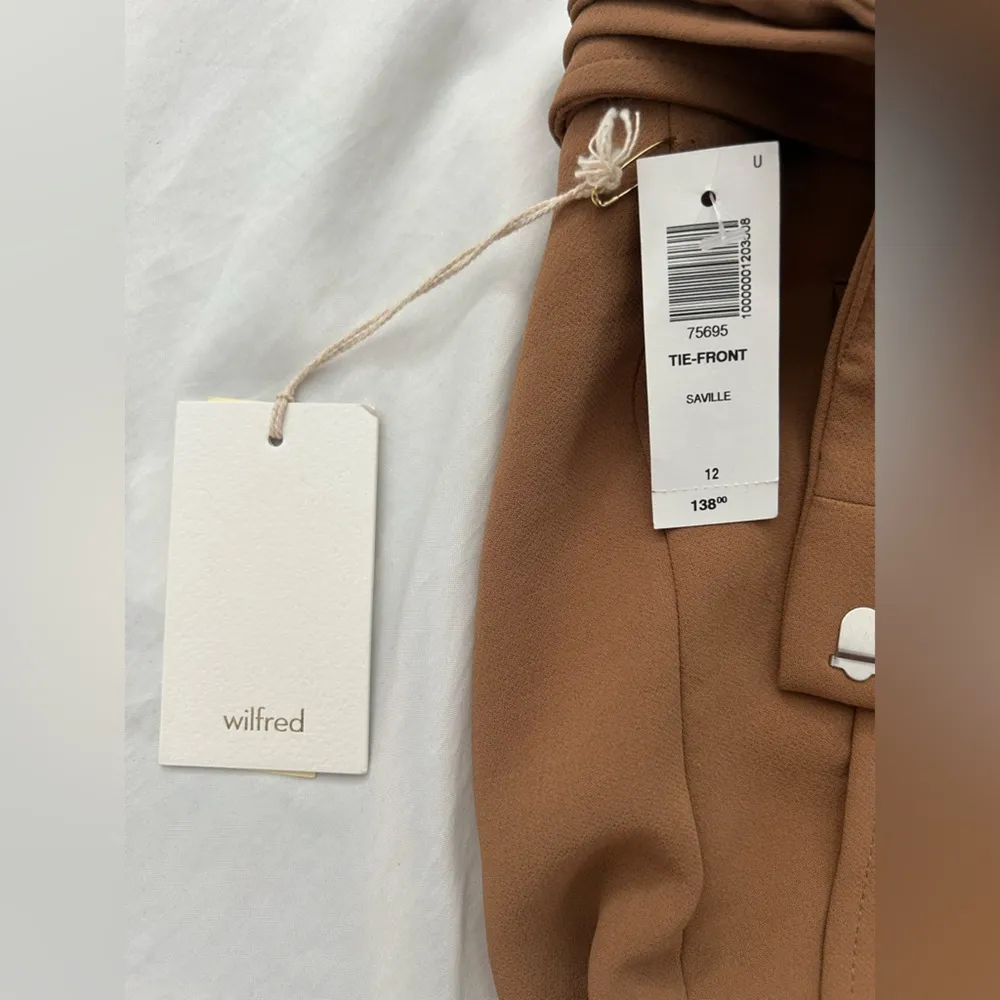 Aritzia | Wilfred tie front ankle pant in saville Tan Size 12 - Image 9