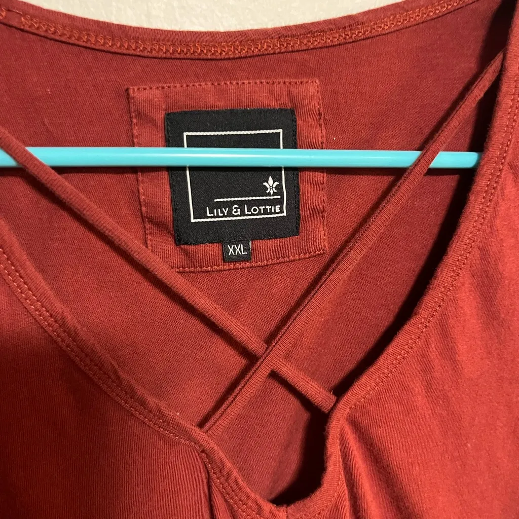 Rust Cut Out Short Sleeve T - Image 2