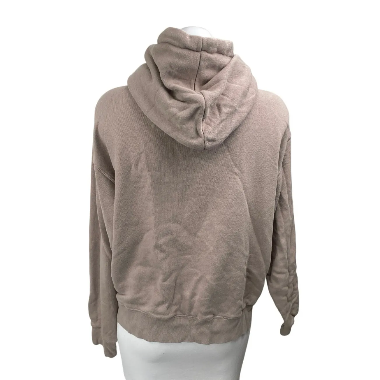 Brandy Melville Women's Beige Taupe Full Zip Hoodie Hooded Sweatshirt Top Size S - Image 2