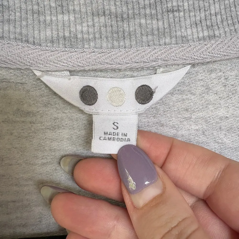 Three Dots Gray Tennis Sweatshirt Lightweight Golf Pullover Quarter Zip Small - Image 7