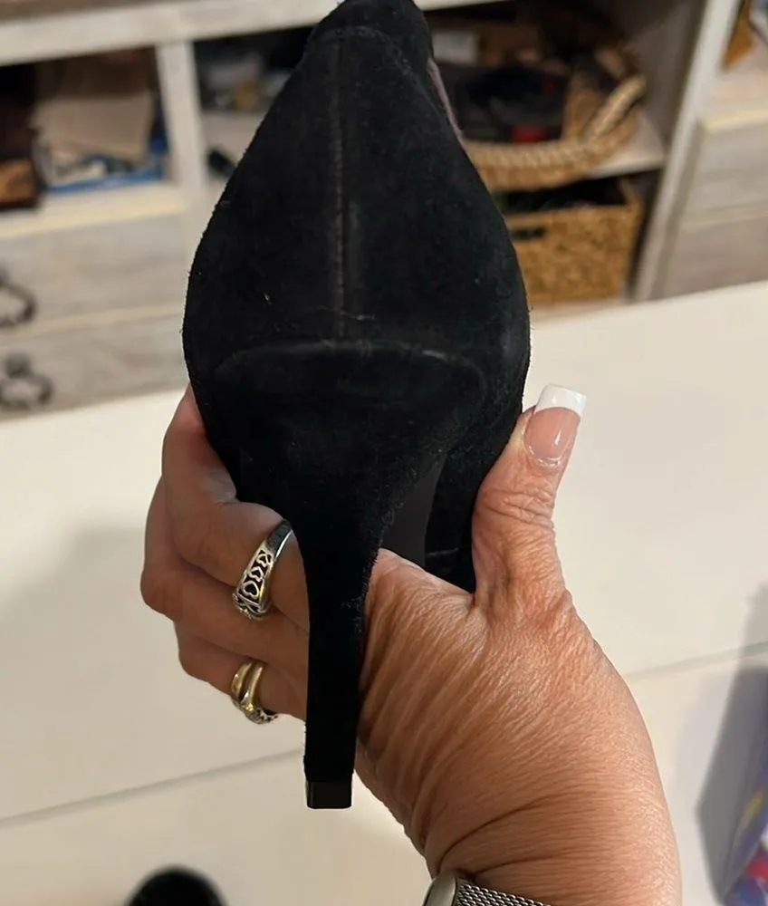 Chinese laundry Cammie suede, black moccasin heels - Image 9