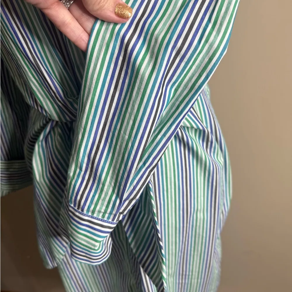 Calvin Klein Striped Button-Up Tie-Front shirt dress size 6 - Image 9