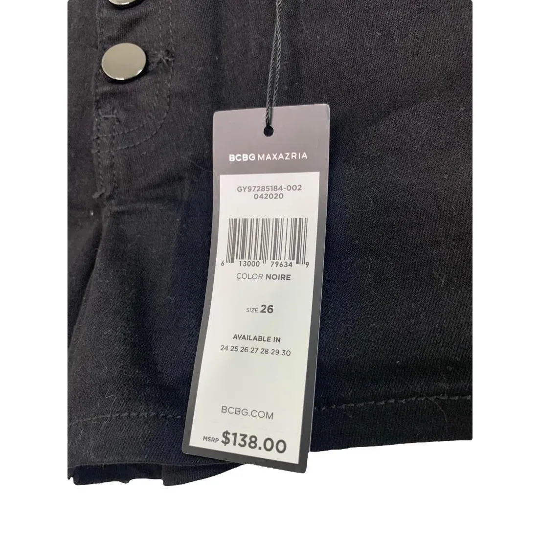 BCBGMAXAZRIA‎ Women's High Rise Denim Shorts Black Size 26 NWT $138 - Image 3