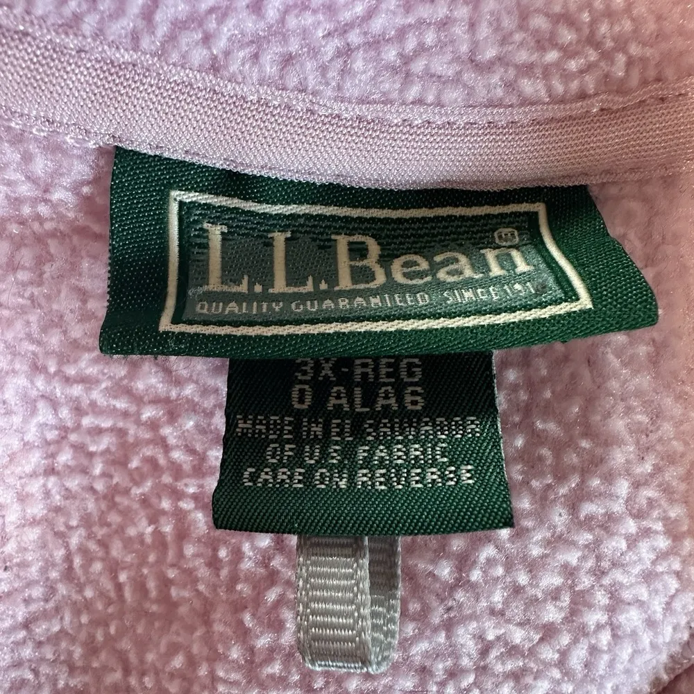 VTG LL Bean Sweatshirt Womens 3X Pink Fleece Full Zip Pockets Soft Cozy PolarTec Size undefined - Image 5
