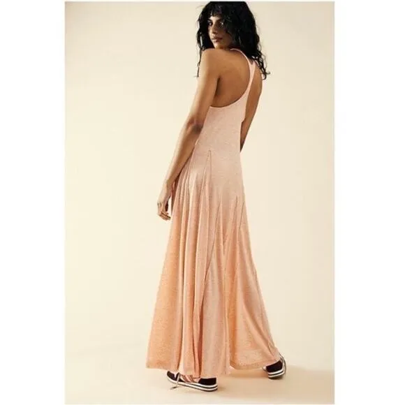 Free People Beach Peach Pink Linen Blend August Nights Maxi Dress Sz.XS - Image 2