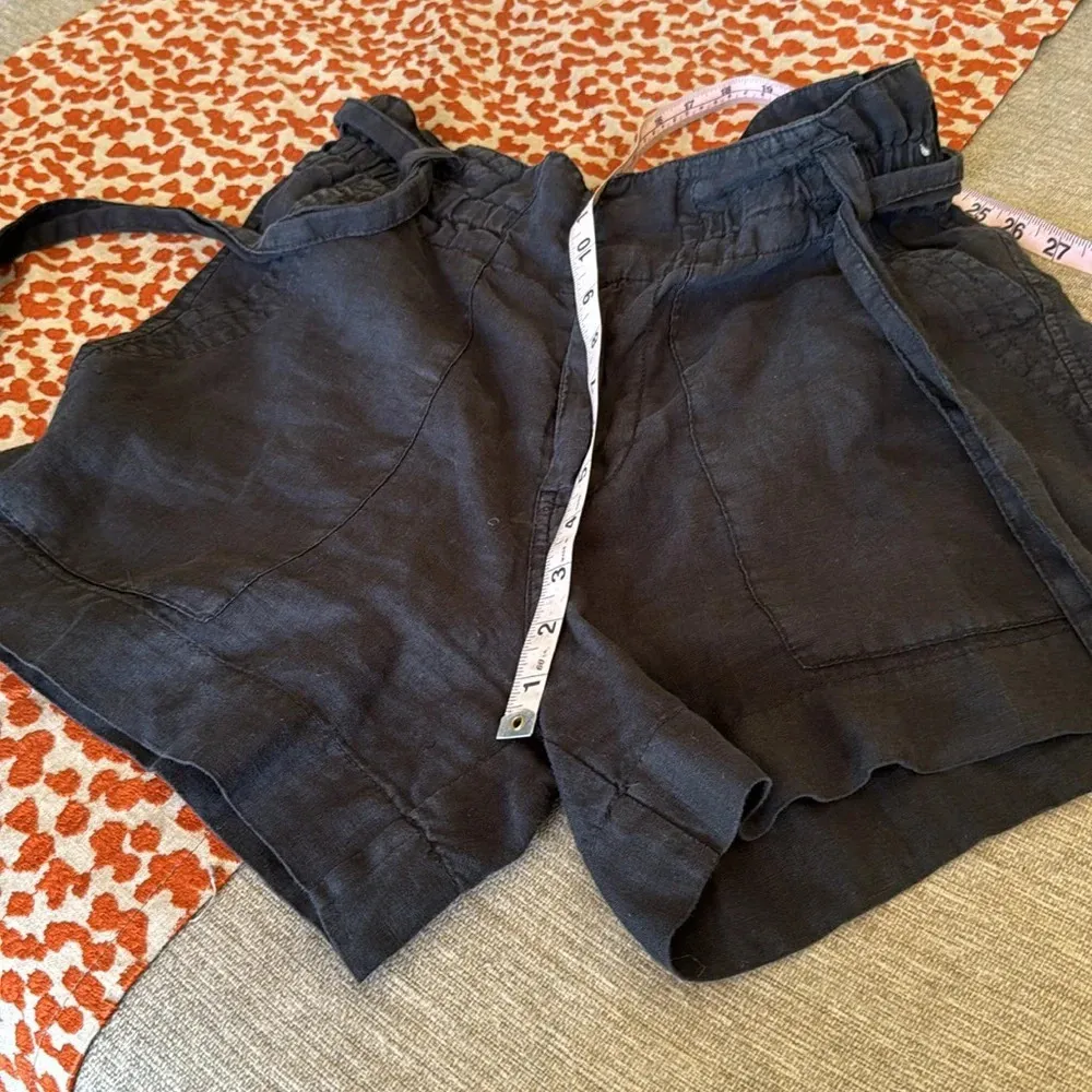 Joie Dayna Paperbag shorts linen black size 4 Bermuda - Image 10