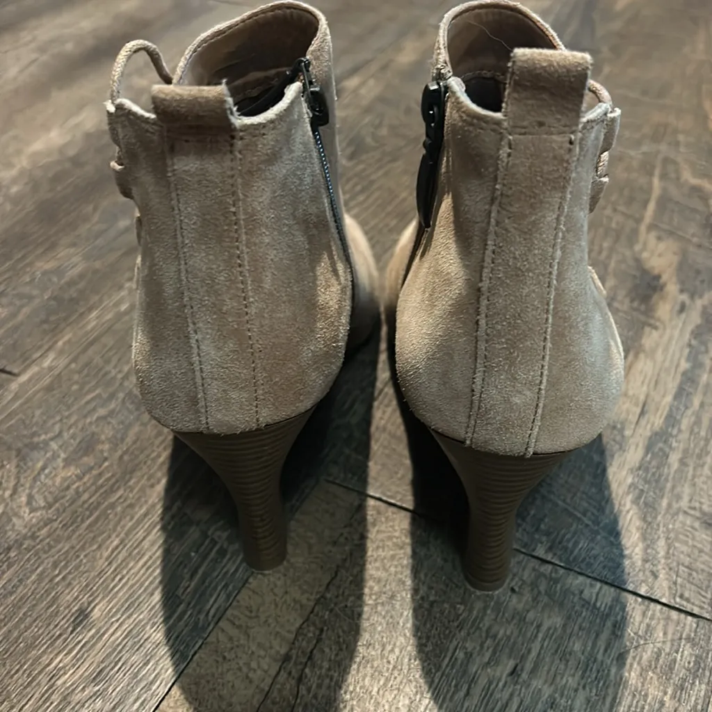 MICHAEL BY MICHAEL SHANNON "BROOK"‎ WOMENS SIZE 8.5 PEEP TOE ANKLE BOOTIES Brown - Image 2