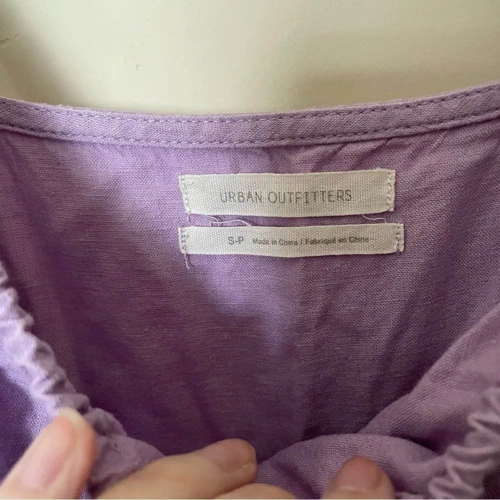 Purple Lilac Linen Blend Mini Dress - Image 5