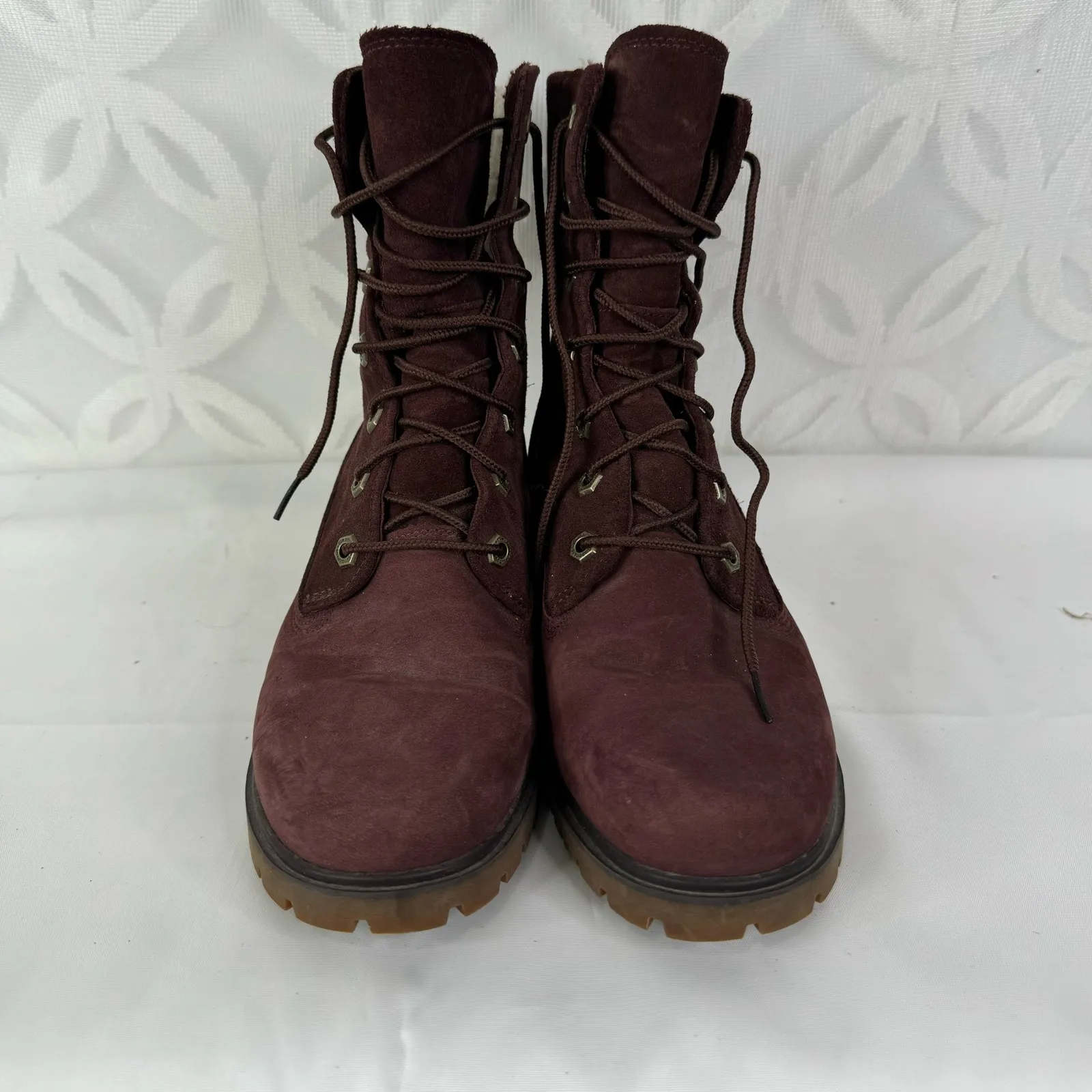 Timberland Women's Jayne Fleece-Lined Boots Burgundy Nubuck Size‎ 8 - Image 3
