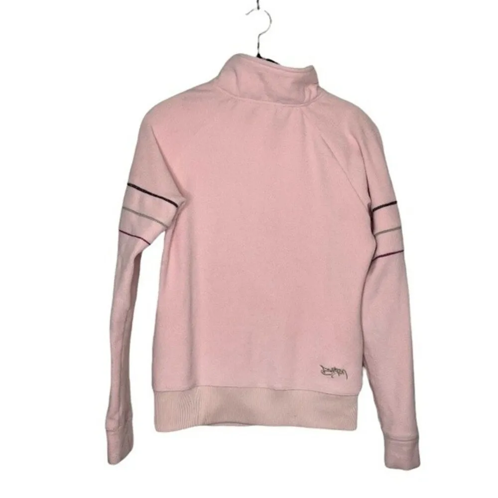 BURTON Fleece Pullover Snowboard Quarter Zip Pink Womehs Size Small - Image 5
