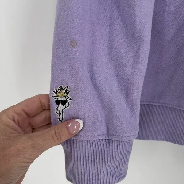 GOAT WG Hooded Sweatshirt Lilac Purple Hoodie Size Small Embroidered GOAT Chest - Image 4