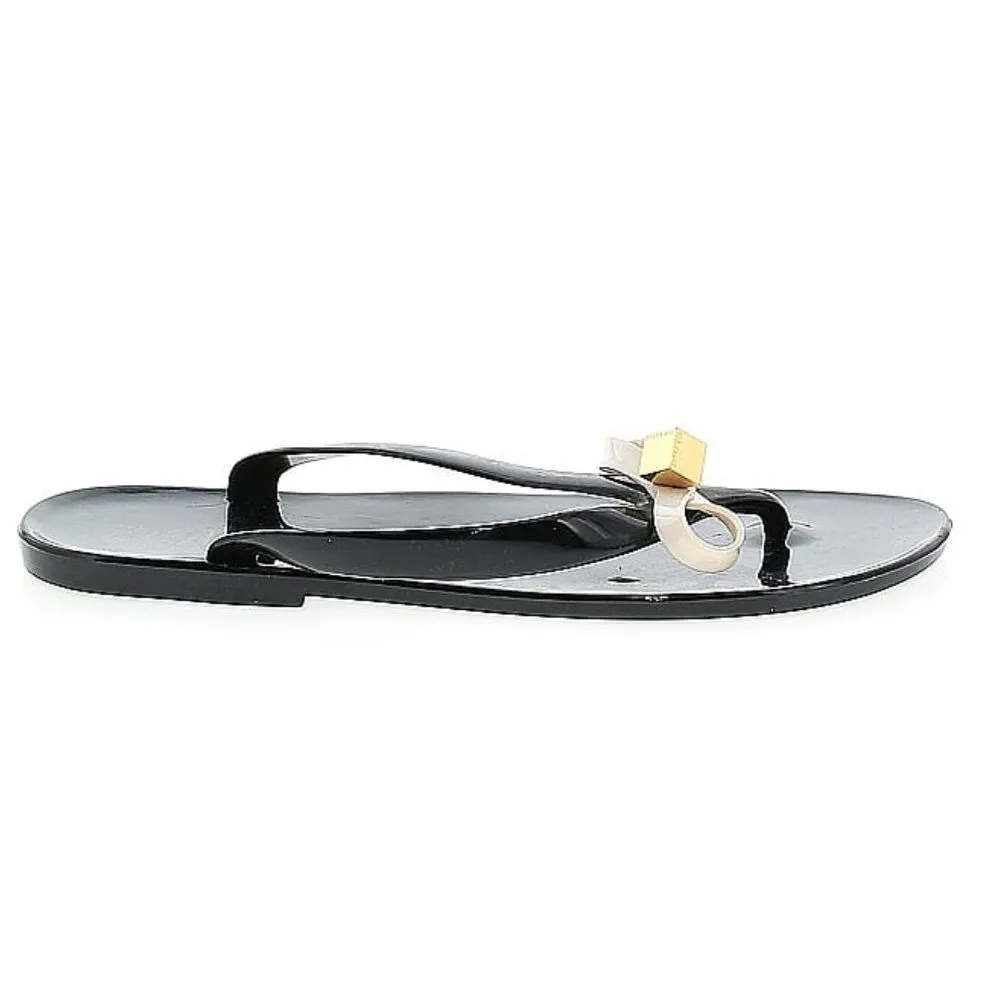 TED BAKER London Black rafeek bow gold‎ cube jelly Sandals sz 5 - Image 2