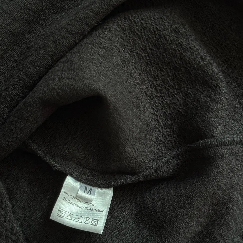 Ganni Black Textured Mini Dress size Medium - Image 5