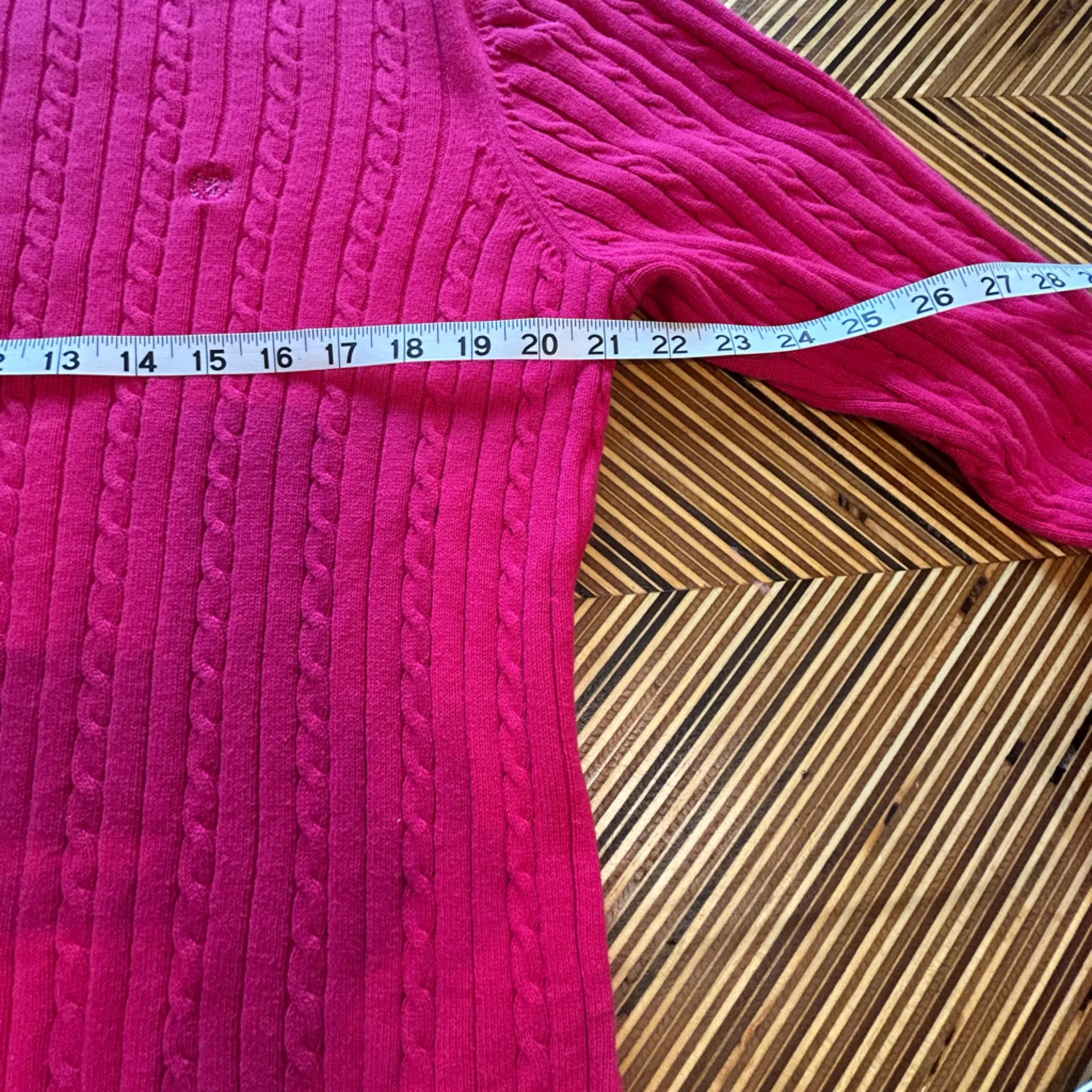 Izod Cable Knit Fuchsia Sweater - Image 3