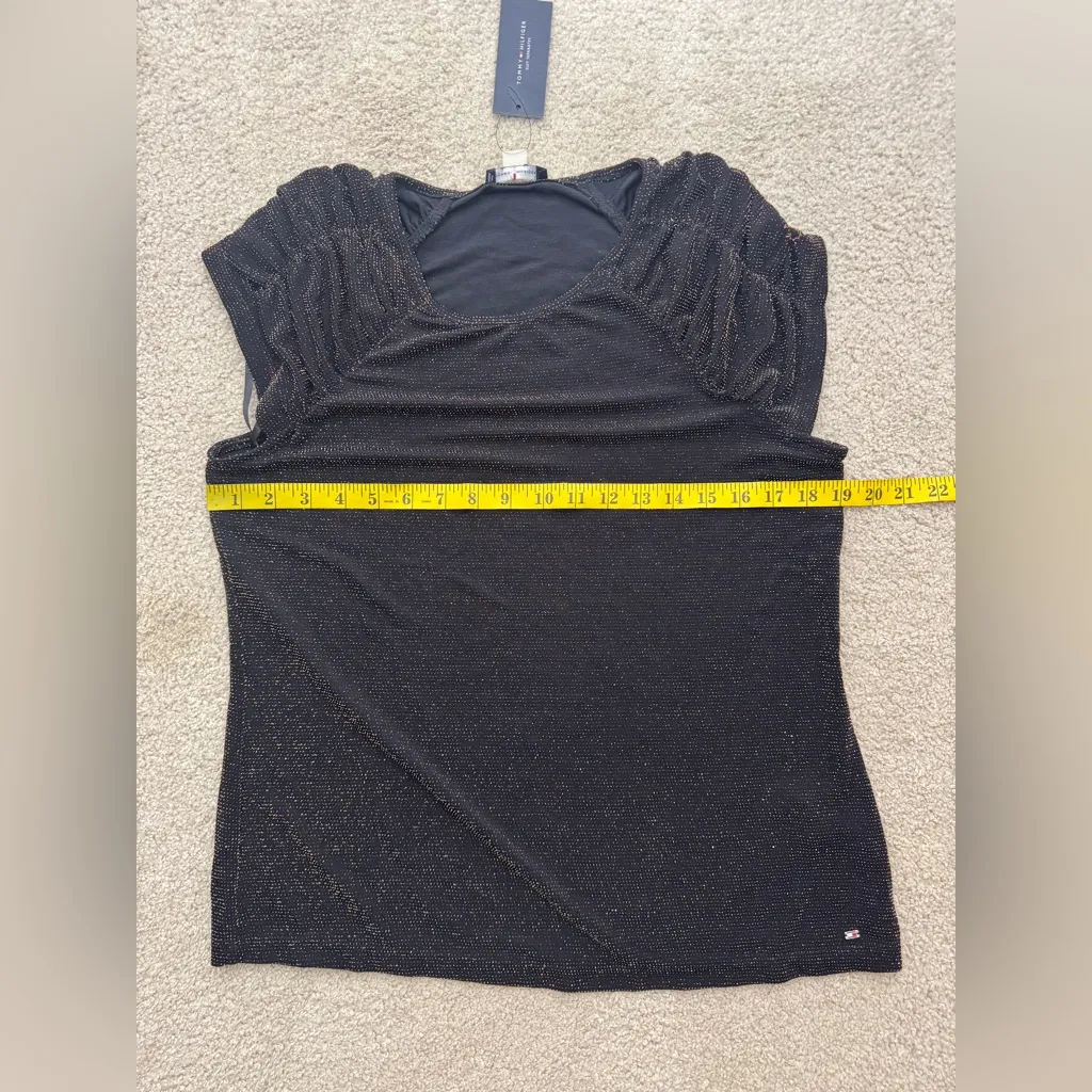 Tommy Hilfiger NWT Black Shimmer Women's Top - Image 5