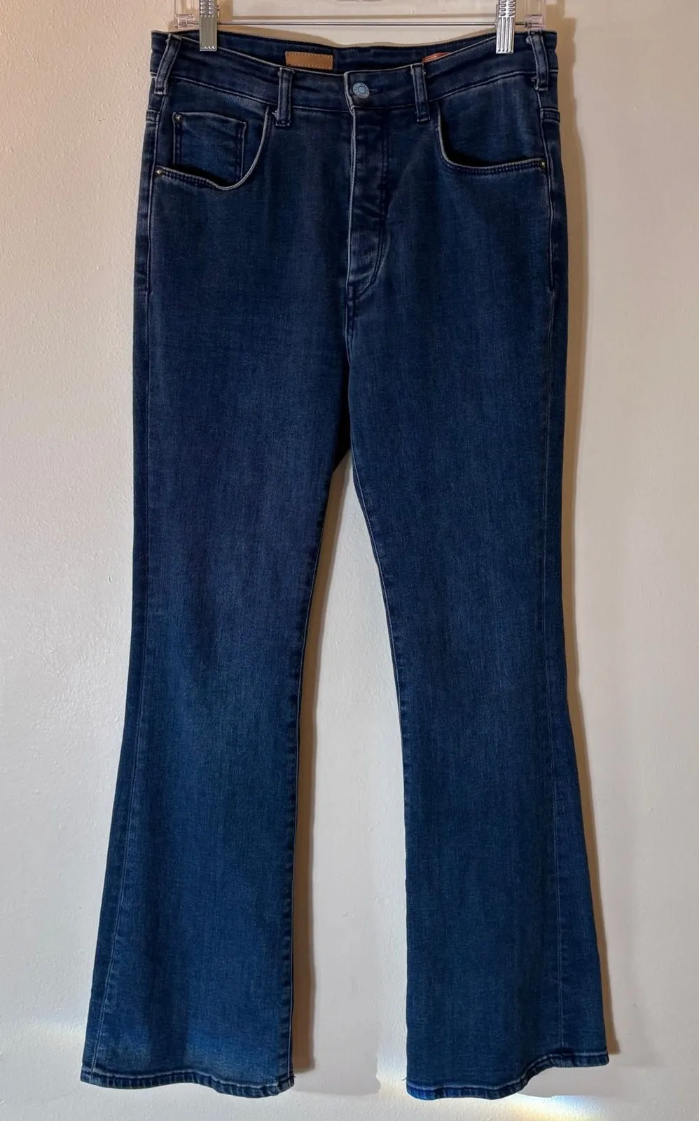 Pilcro Anthropologie THE ICON Jeans Dark Wash Button Fly Flare Size 29P - Image 1