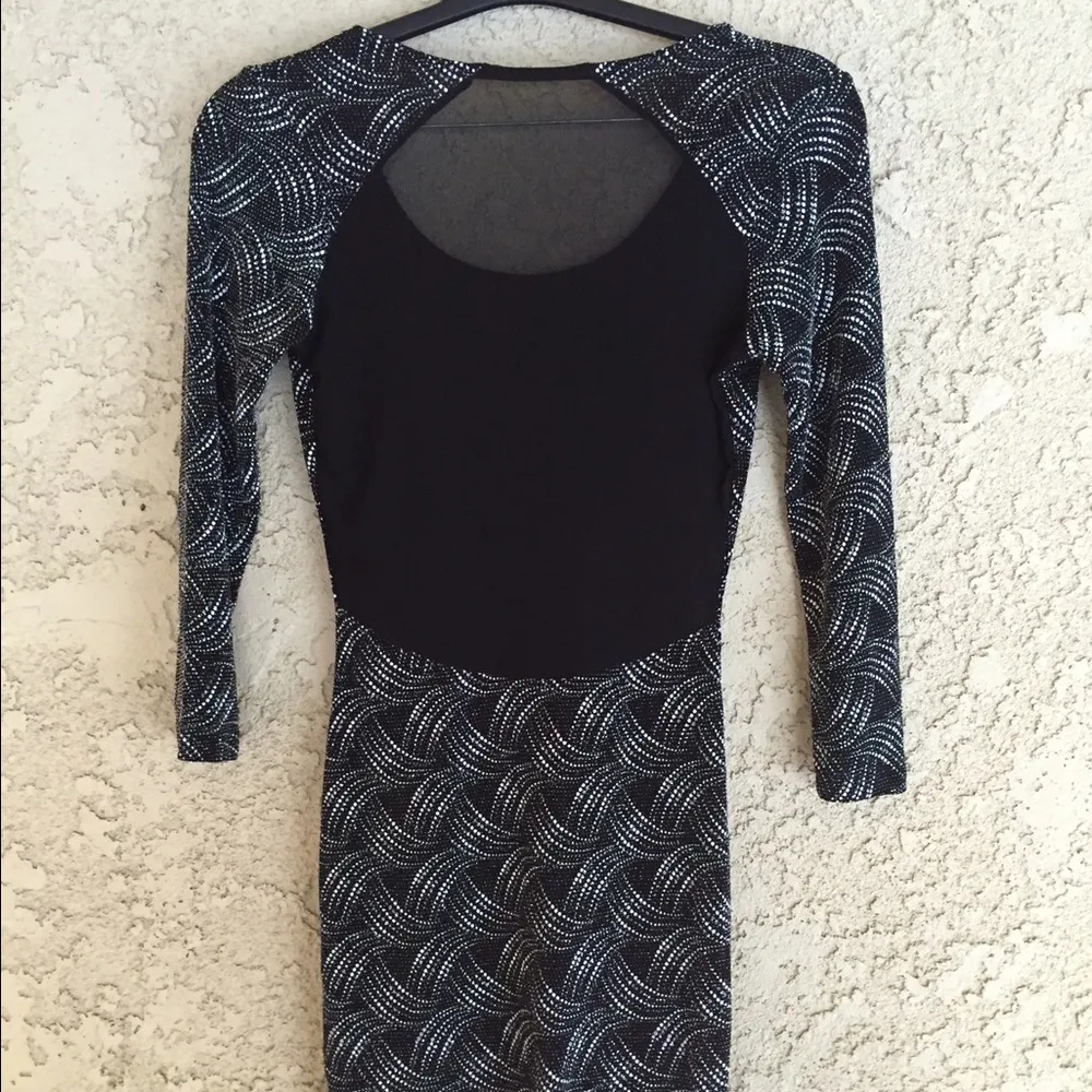 Foreign Exchange Sequin/Shimmer Sheer Back Panel Bodycon Dress - Image 3