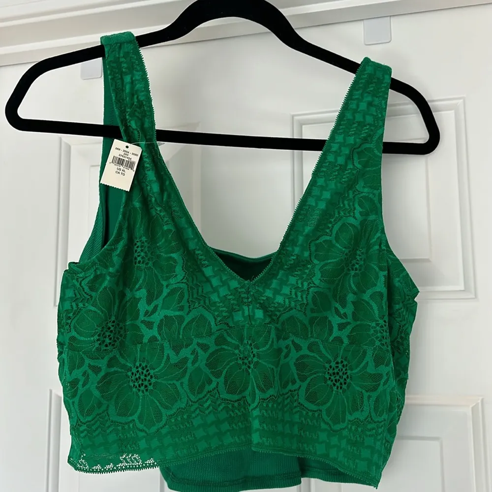 NWT Women’s Lucky Green Aerie XL Lace and Cotton Bralette Crop Top - Image 4
