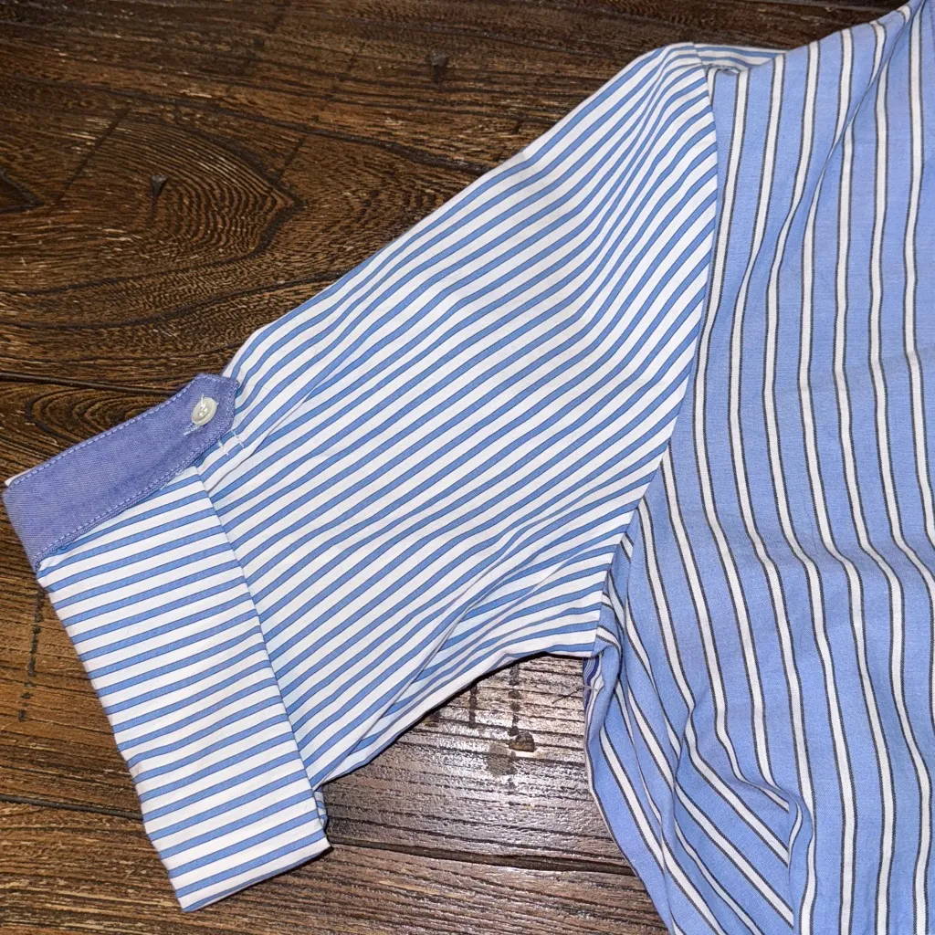 J. McLaughlin Miranda Shirtdress Blue White Stripe Collared Belt Size Small NWT - Image 6