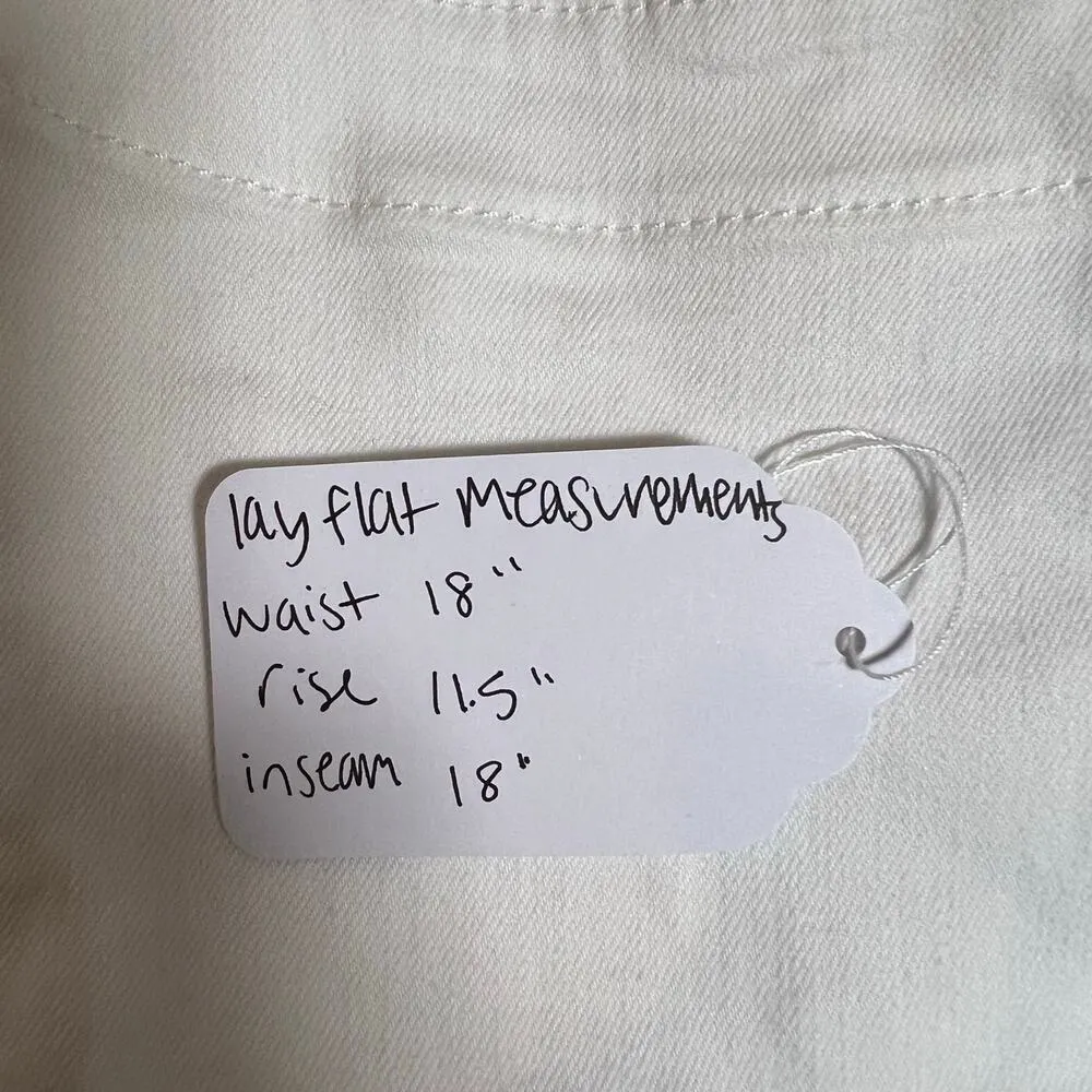 NYDJ Wide Leg Denim Pedal Pusher Capri Pants Optic White Size 16 EUC - Image 12