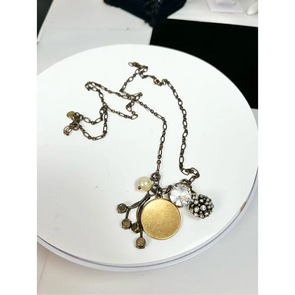 J.Crew golden long chain necklace with charm pendants Gold - Image 8