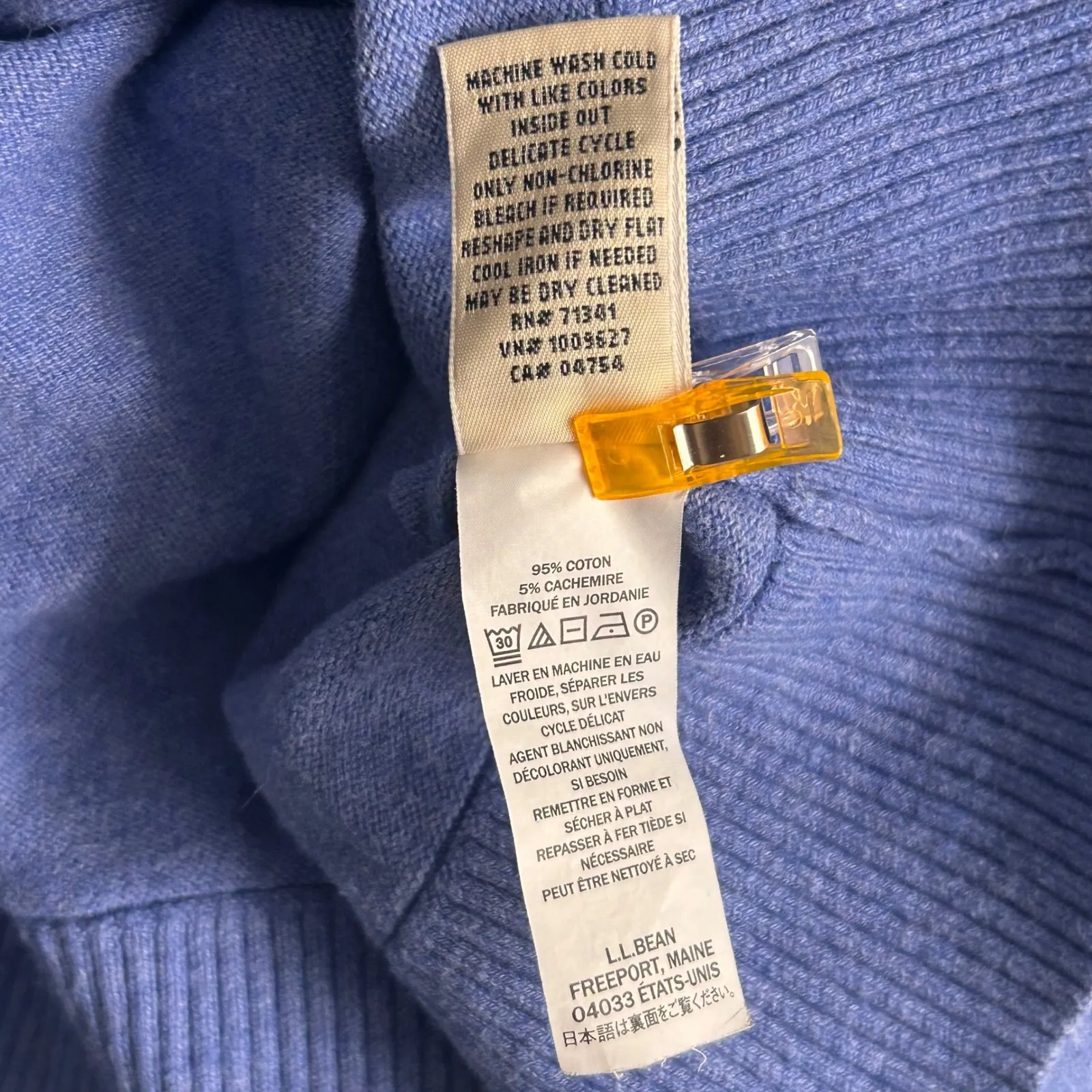 LL Bean Womens Sweater Size 3X Cashmere Blend Warm Cozy Fall Timeless Simple Blue - Image 11