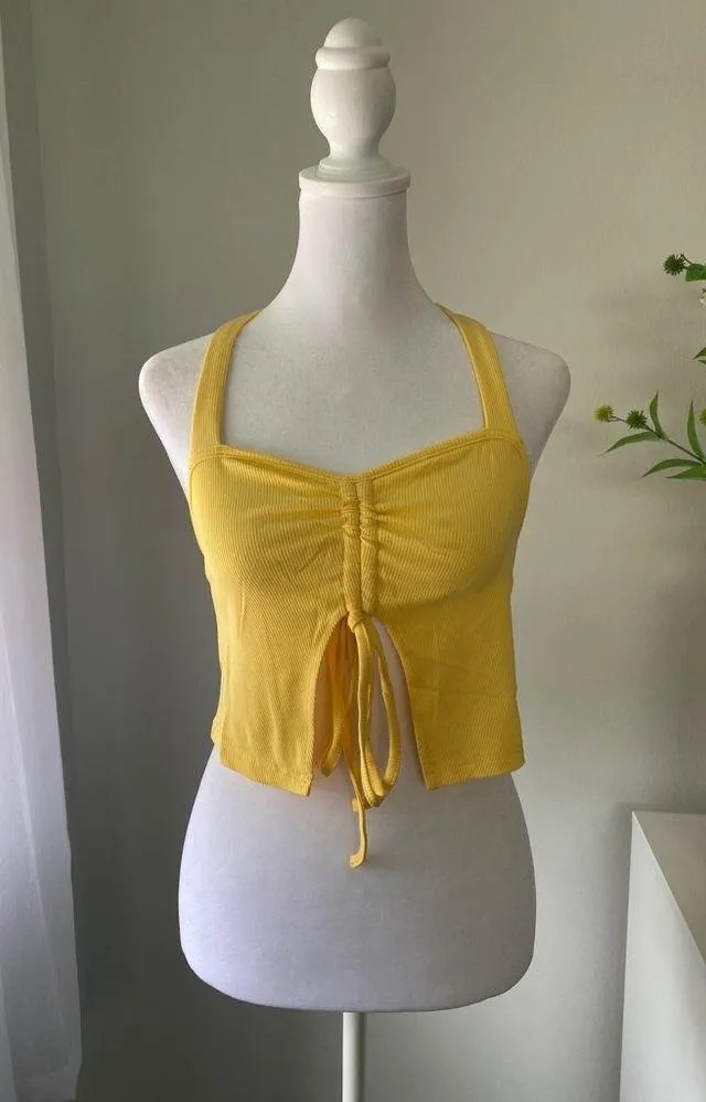 SheIn NWT Yellow Crop Halter Top - Image 7