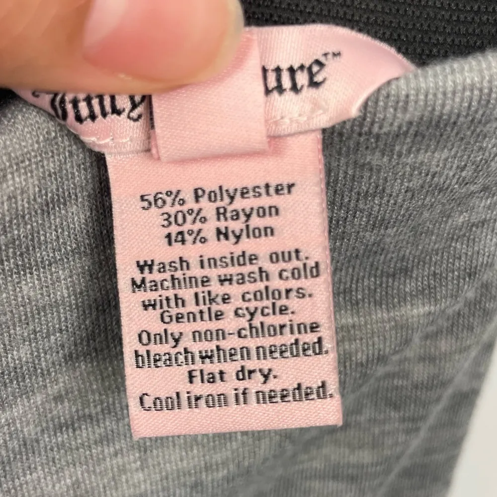 Juicy Couture‎ Gray A-Line Retro Soft Knit Gray Jersey Skater Raw Hem Skirt - Image 5