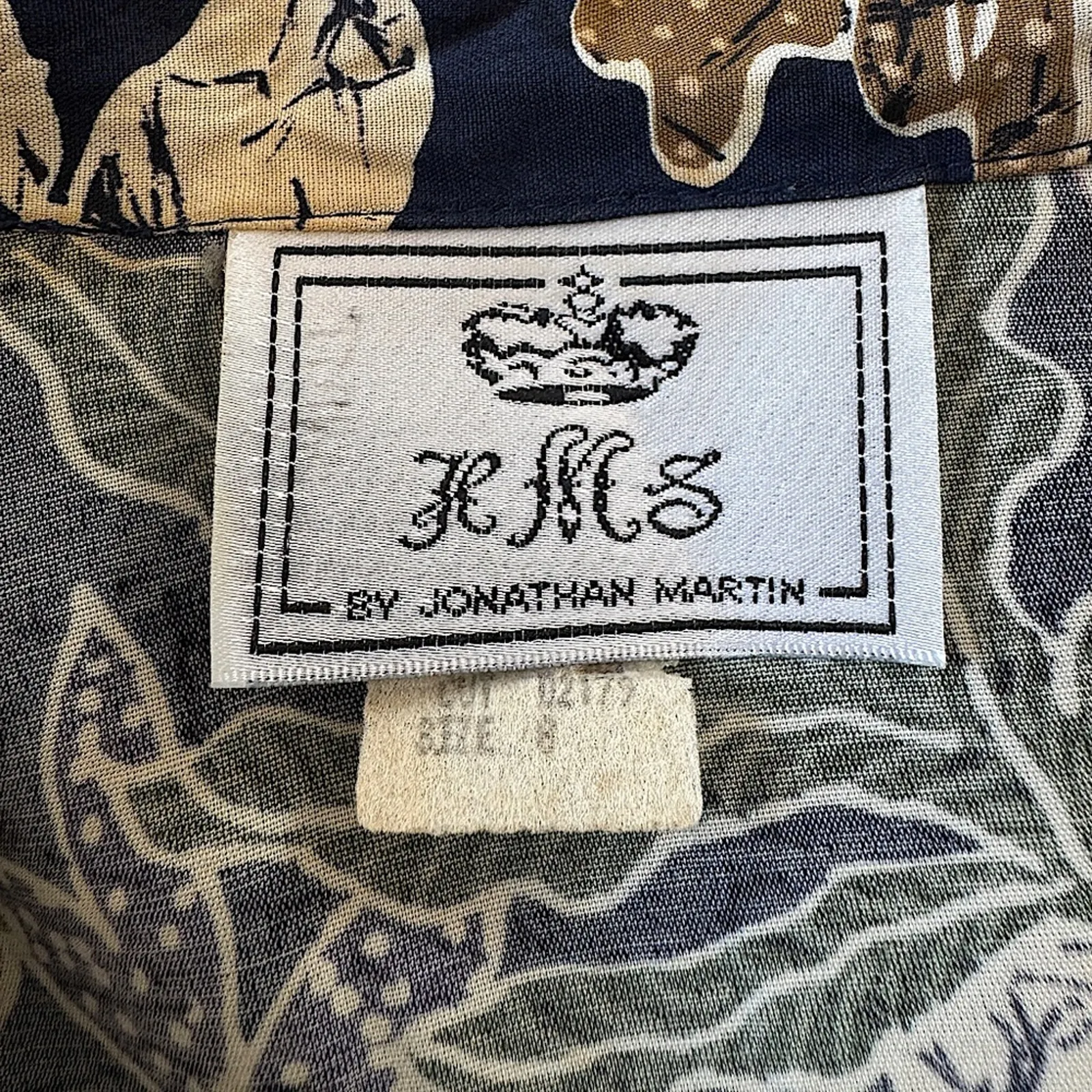 Vintage ‘90s HMS by Jonathan Martin Navy Floral Print Lightweight Cropped Blazer - Image 7