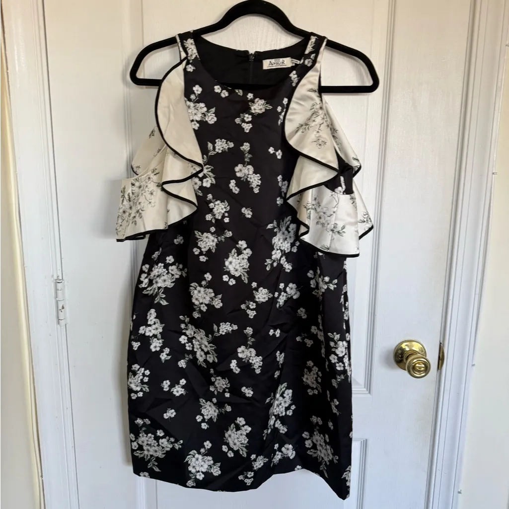 AMUR Jennifer Blossom Floral Mini Dress Black Size 10 - Image 3