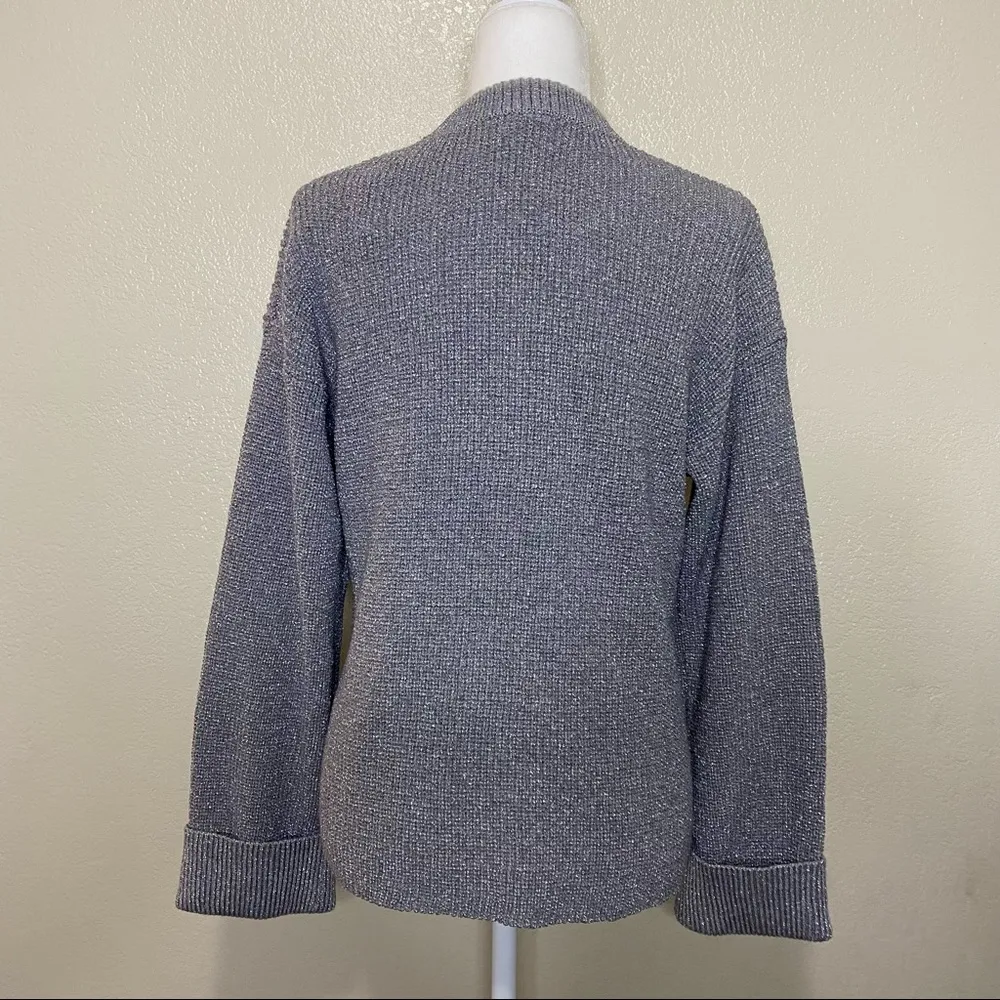 Joie Cicilia Wool Blend Merallic Sweater in Soft Heather Gray Size Small NWT - Image 8
