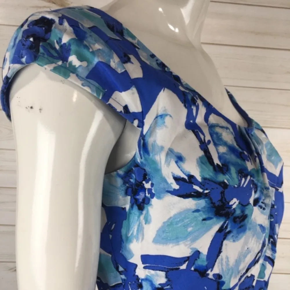 Adrianna Papell Floral Cap Sleeve Sheath Dress - Image 6